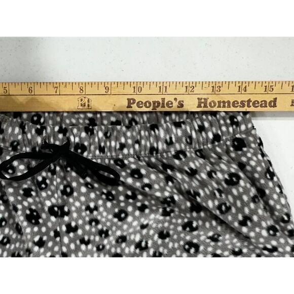 DKNY Womens Leopard Spot Pajama Set Size Small Fleece Drawstring Waist - Picture 11 of 14